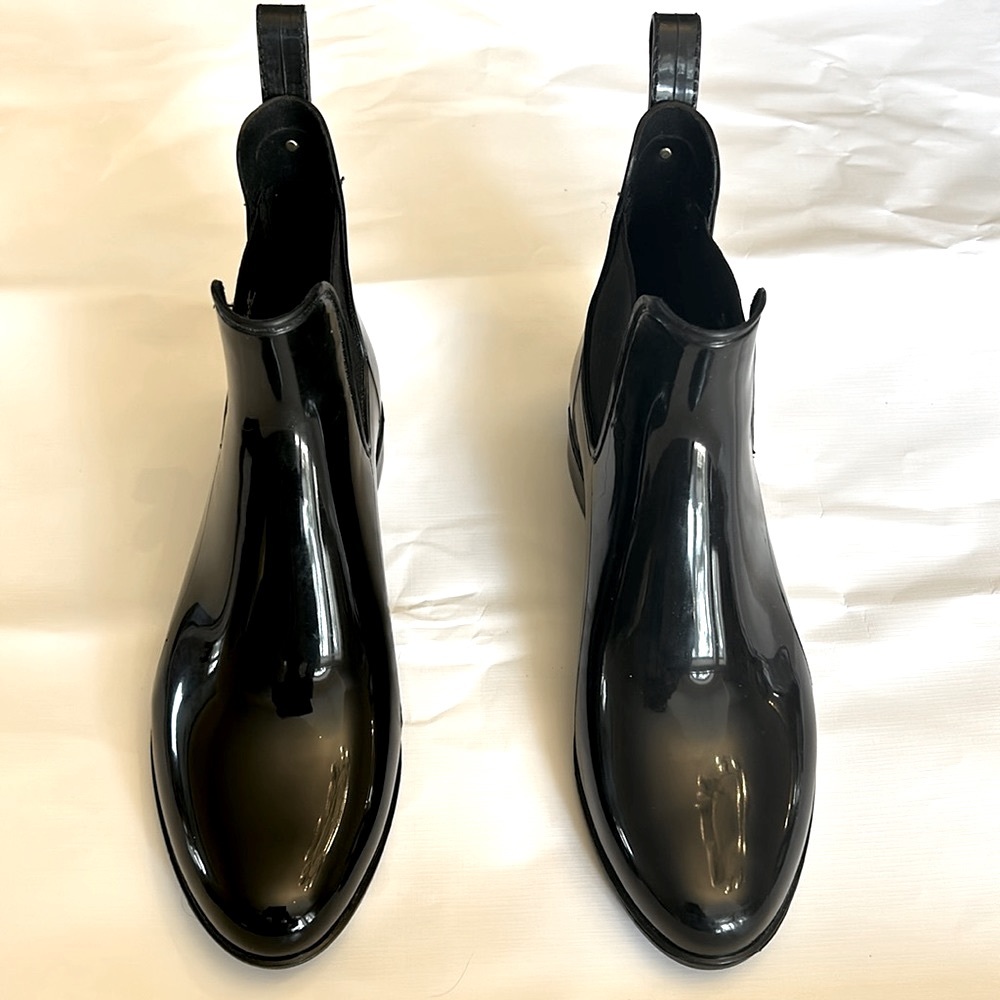 Sam Edelman Black Tinsley 
Short Gloss Ankle Rain
Winter Boots Women Size 8M